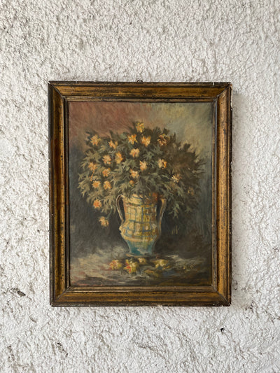 Quadro di natura morta del 900, olio su tela raffigurante un bouquet di fiori