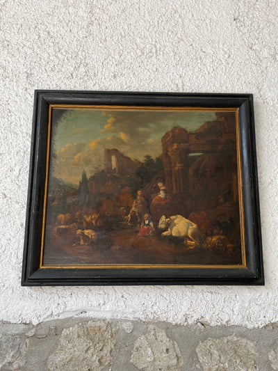 Olio su tela del 1600 probabilmente eseguito da un artista dei Paesi Bassi, rintelato e restaurato