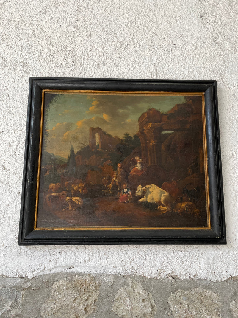 Olio su tela del 1600 probabilmente eseguito da un artista dei Paesi Bassi, rintelato e restaurato