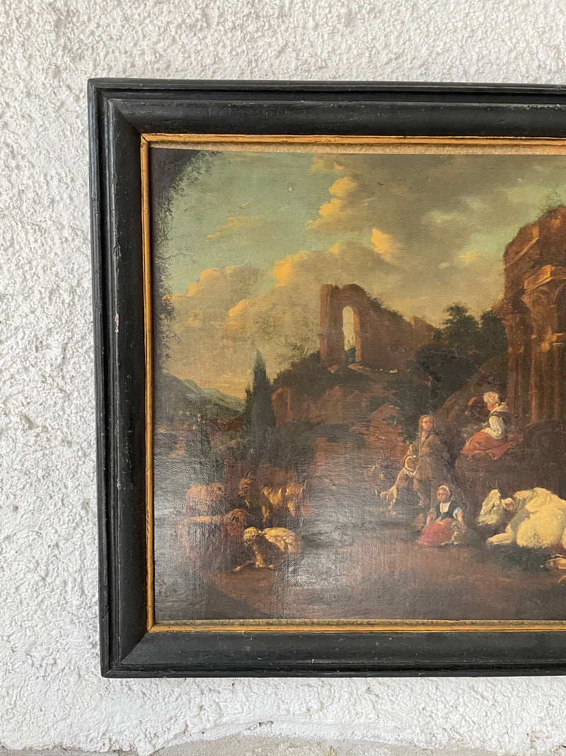Quadro 1600 Paesaggio con rovine e pastori