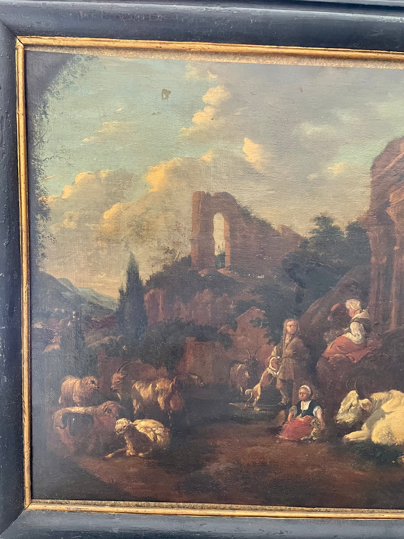 Quadro 1600 Paesaggio con rovine e pastori