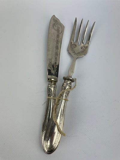 Set posate da arrosto argento 800