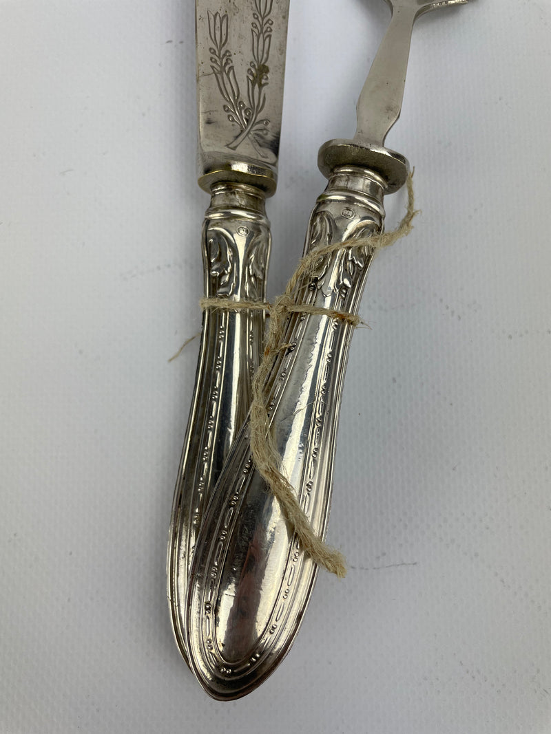 Set posate da arrosto argento 800