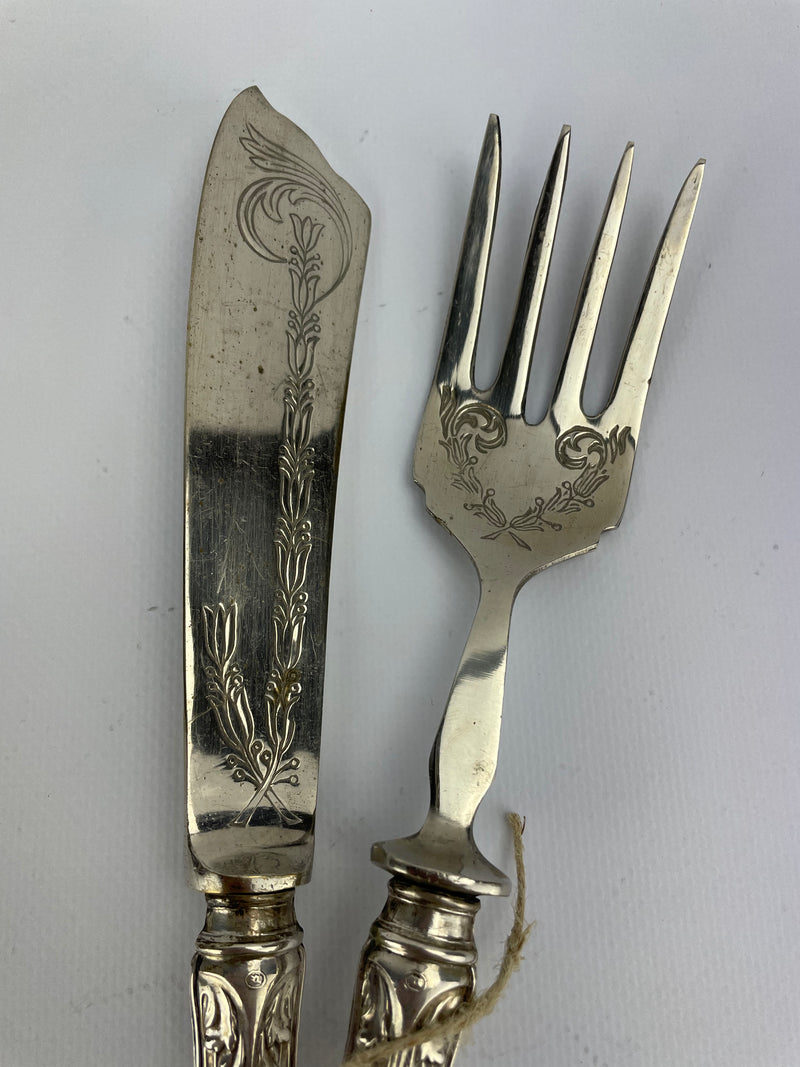 Set posate da arrosto argento 800