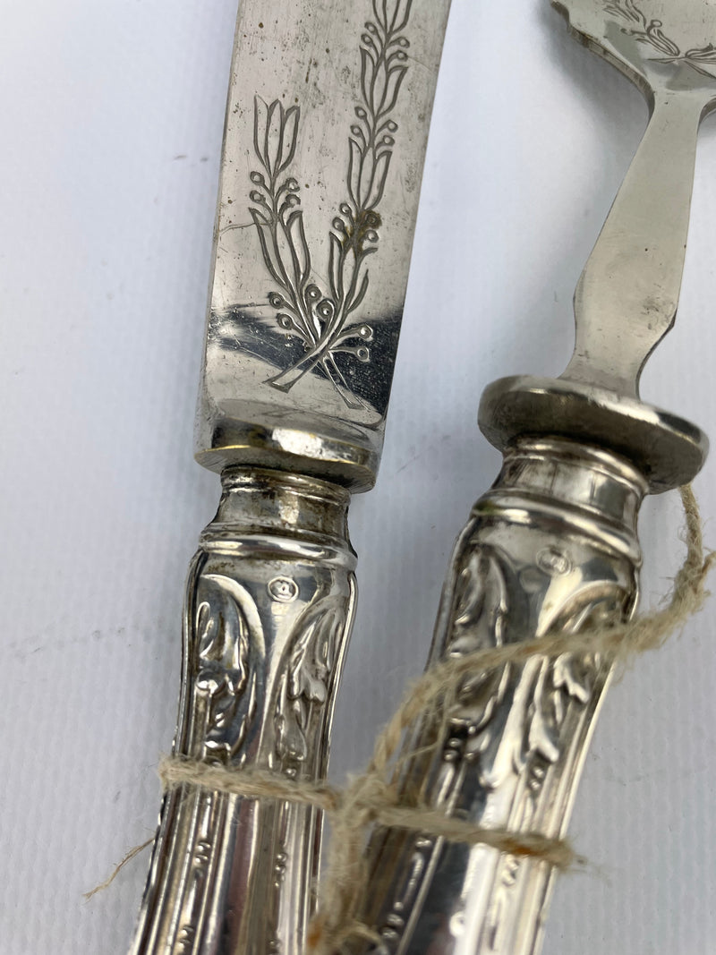 Set posate da arrosto argento 800