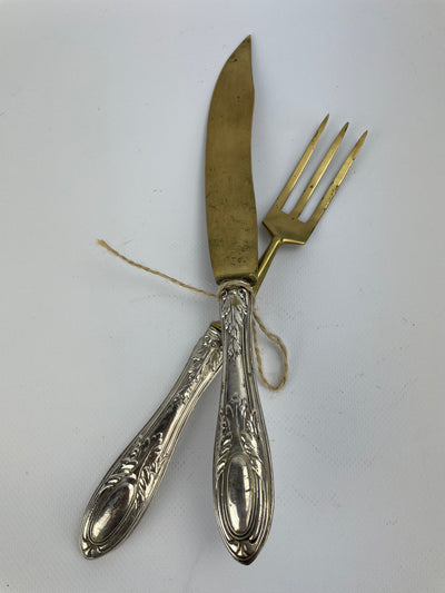 Set posate da arrosto argento 800