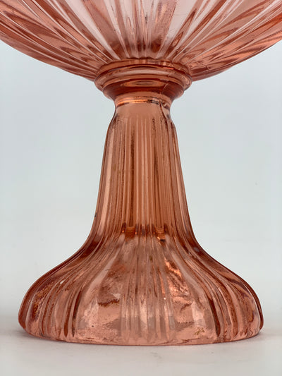 Alzatina vintage vetro pressato rosa