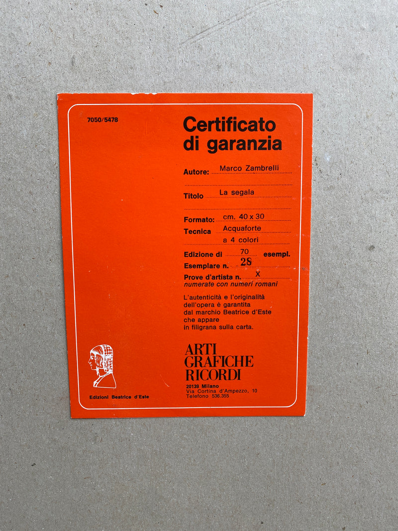 Acquaforte Zambrelli "La segala"