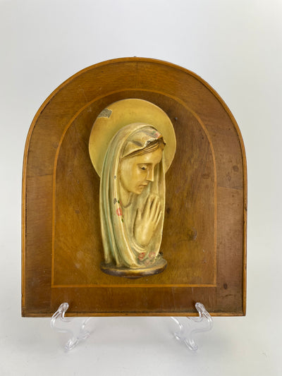 Quadretto Madonna in maiolica dipinta '900