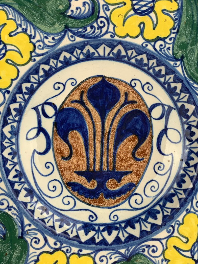 Piatto ceramica decoro floreale
