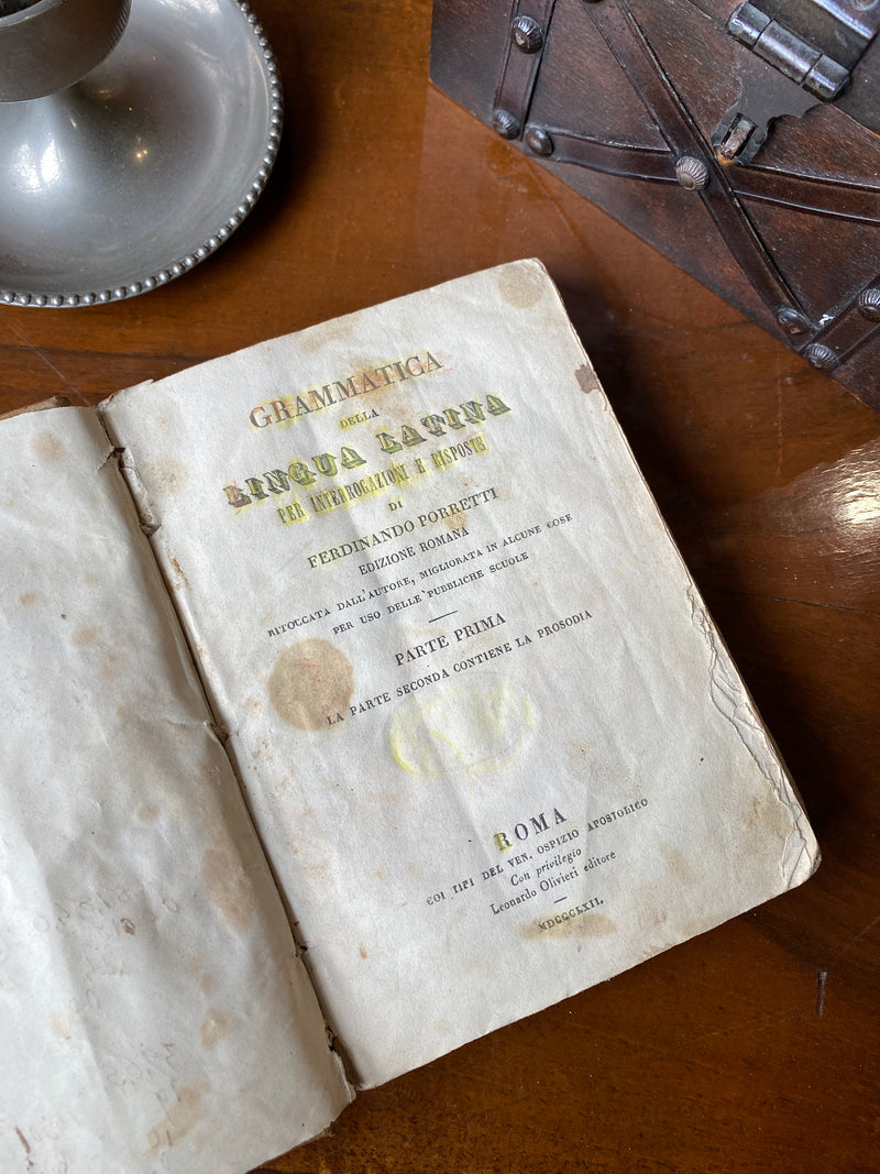 Libro Grammatica della lingua latina, Ferdinando Porretti dell&