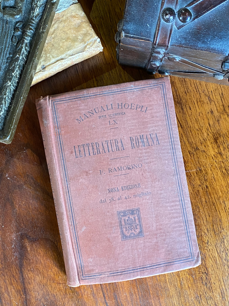 Libro Letteratura Romana, Felice Ramorino editore Hoepli Milano del 1915.