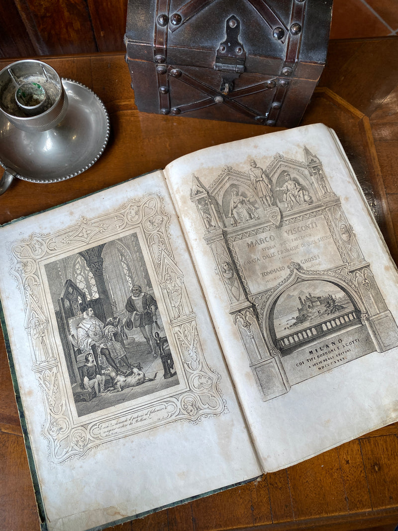 Libro Marco Visconti Storia del trecento Cavata dalle cronache di quel secolo e raccontata da Tommaso Grossi Milano del 1840.