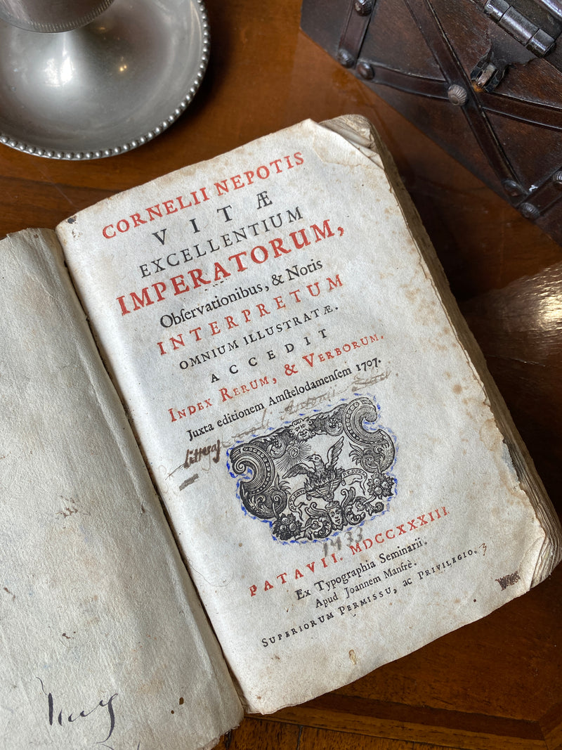 Libro Vitae excellentium imperatorum di Cornelii Nepotis 1733