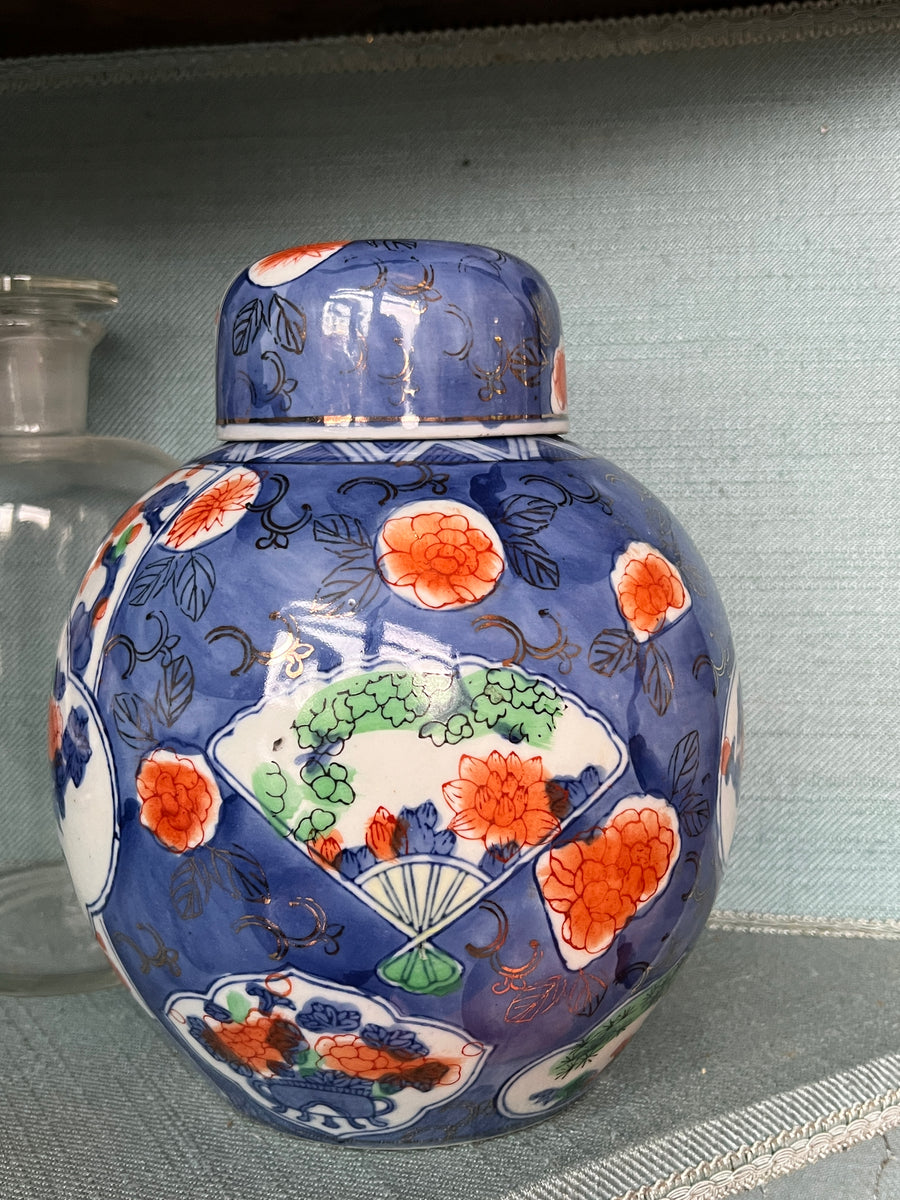 Potiche Ginger Jar in porcellana con decoro floreale cinese vintage.
