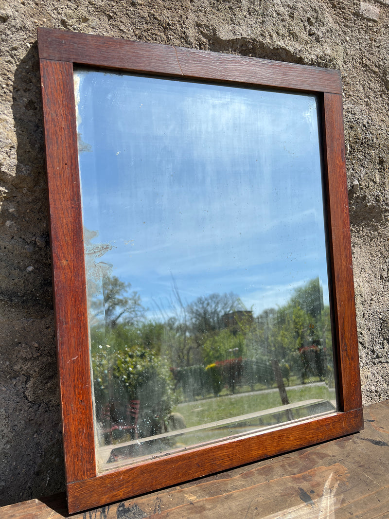 Specchio rettangolare con cornice legno