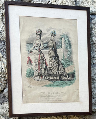 Stampa colorata di moda femminile italiana dell’Ottocento.