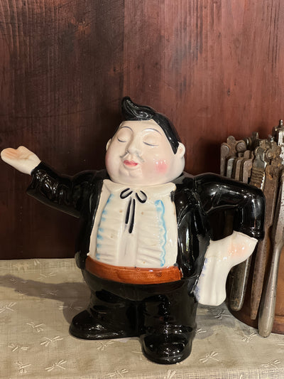 Teiera da collezione a forma di Cameriere realizzata da Roy Simpson per J.Luber vintage.