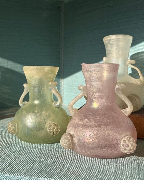 Vasetto stile scavo in vetro di Murano, soffiati a mano.