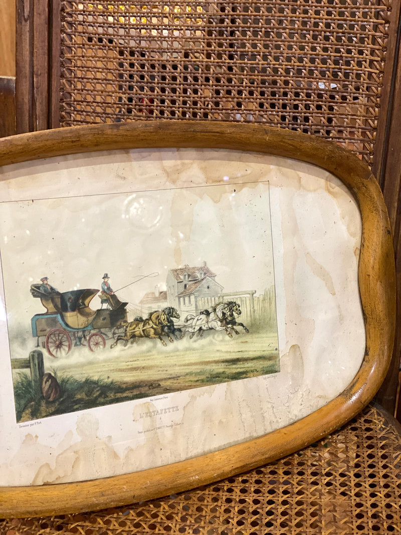 Vassoio in legno stampa francese