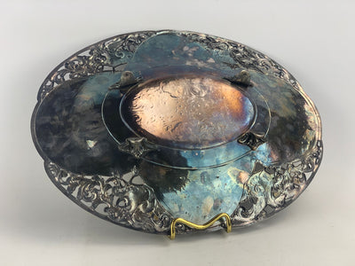 Vassoio in silverplate traforato