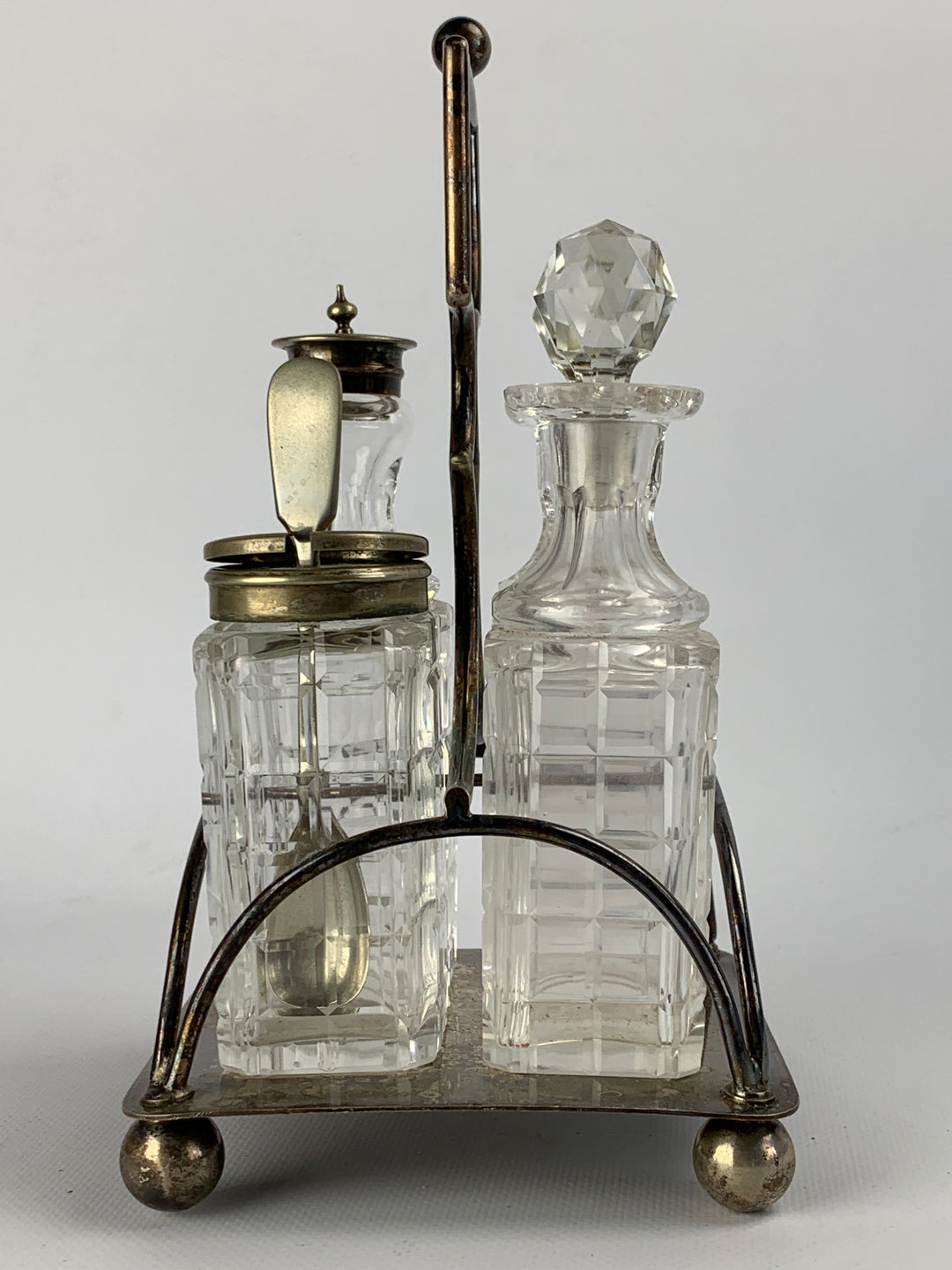Cruet set silverplated cristallo vintage