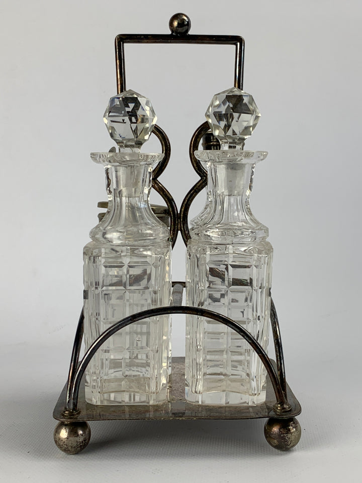 Cruet set silverplated cristallo vintage