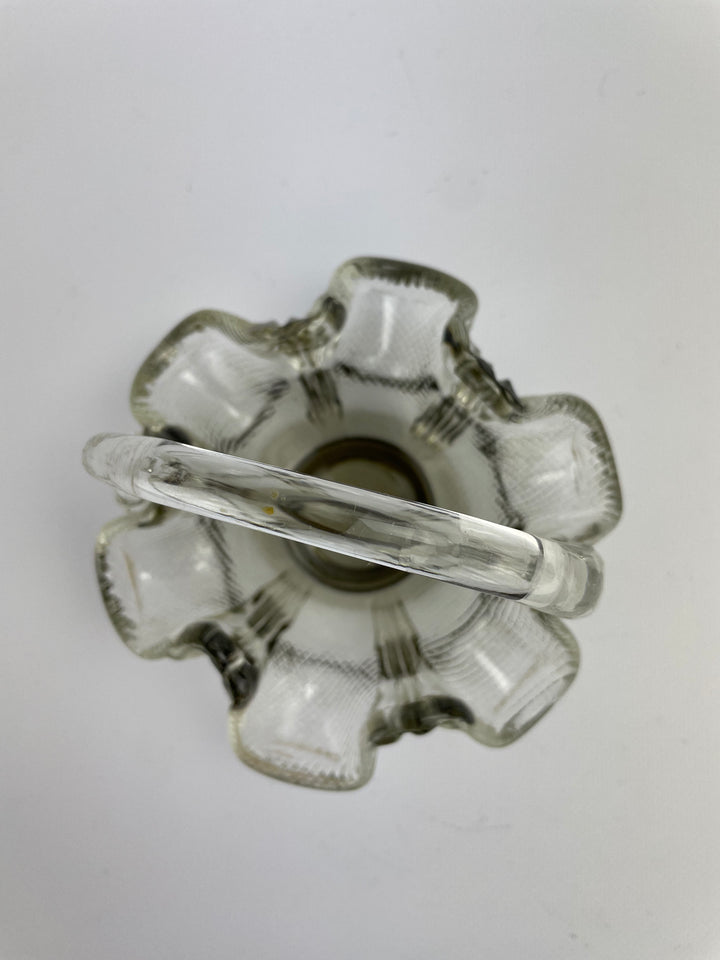Cestino porta bon bon in vetro fumé