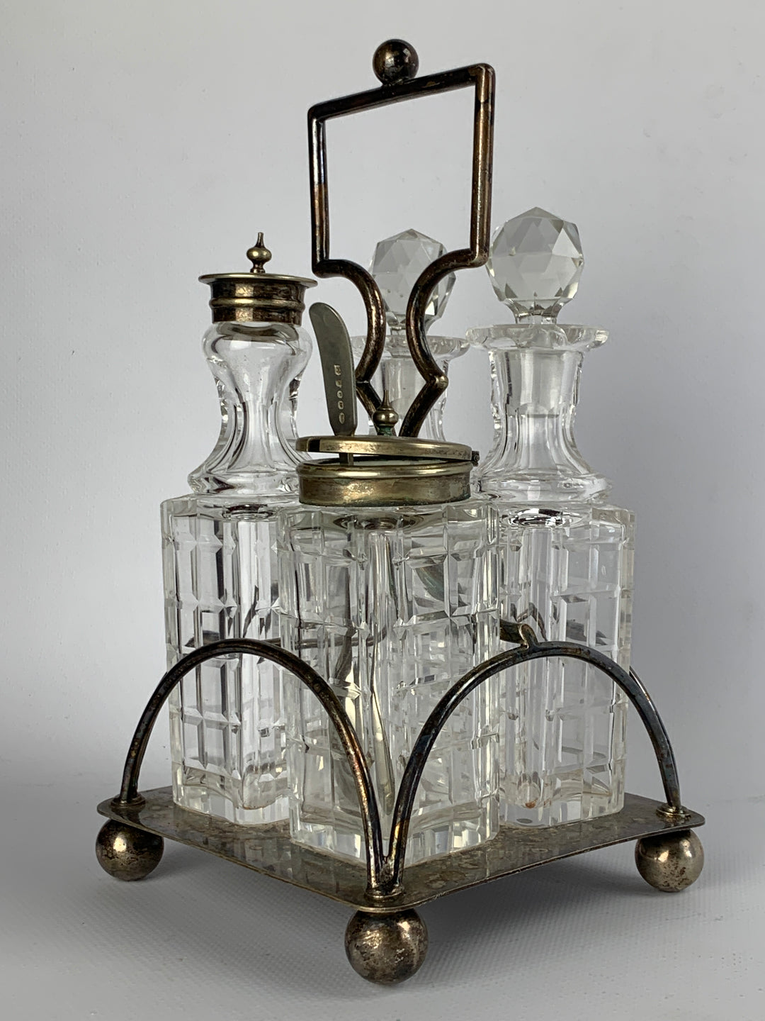 Cruet set silverplated cristallo vintage