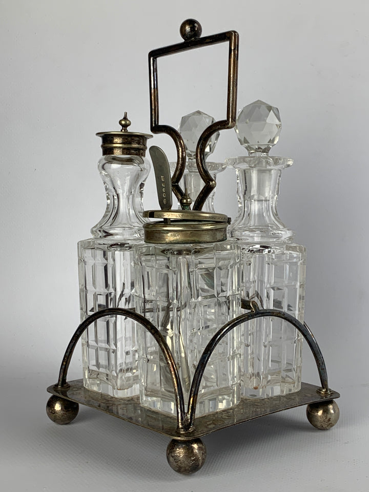 Cruet set silverplated cristallo vintage
