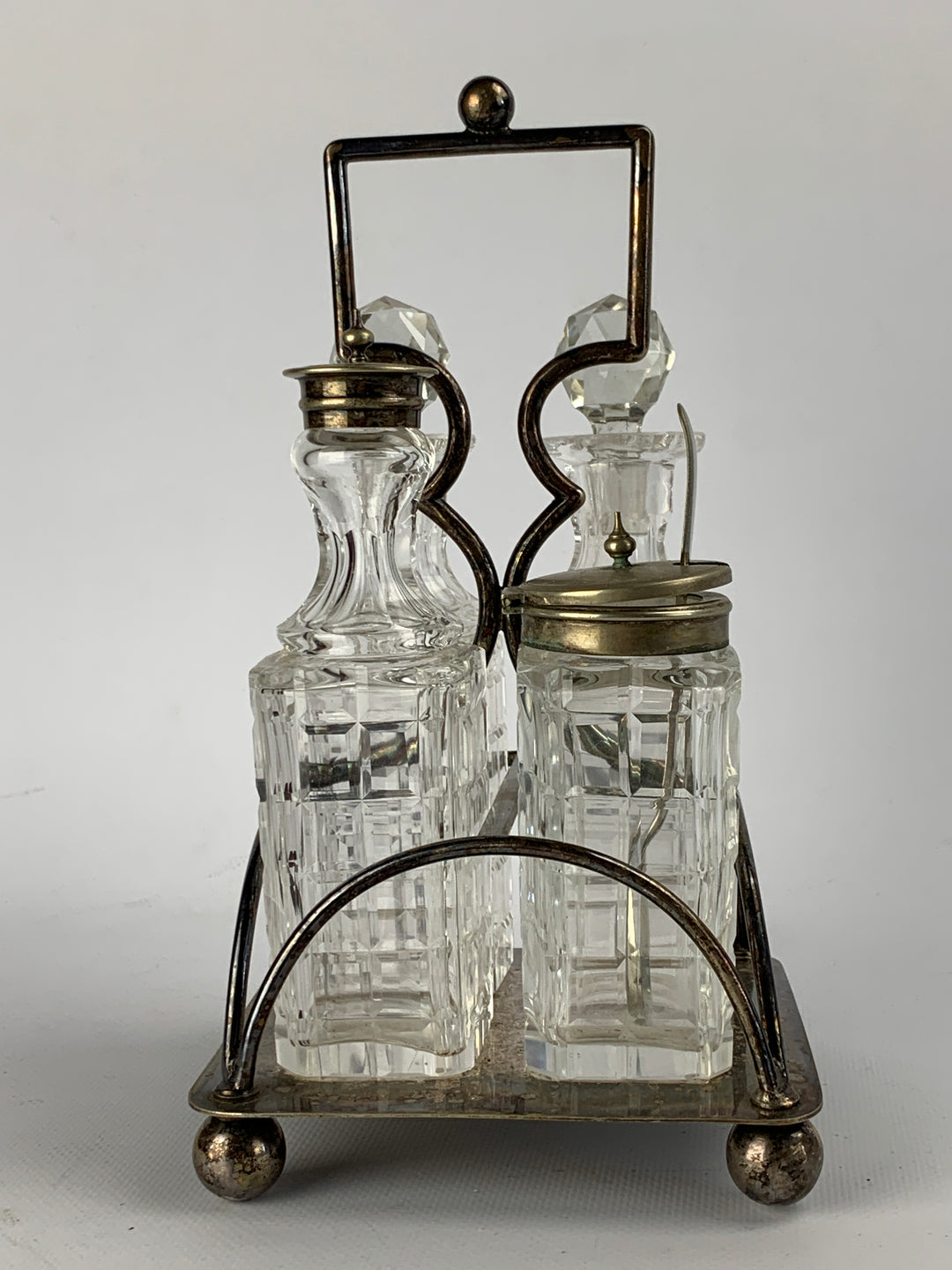 Cruet set silverplated cristallo vintage