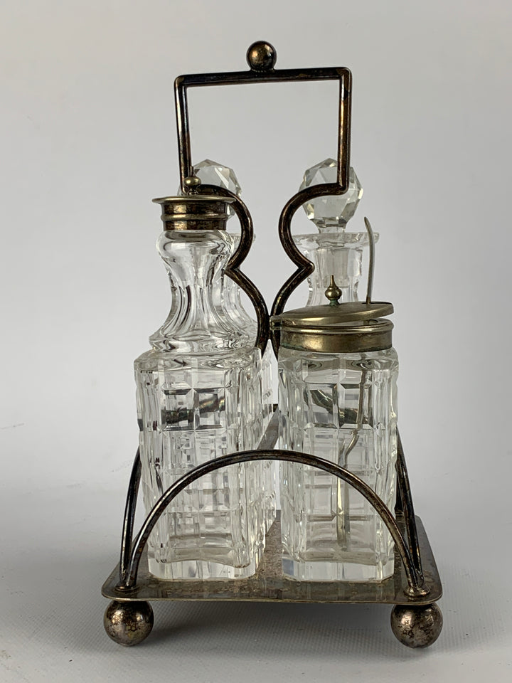 Cruet set silverplated cristallo vintage